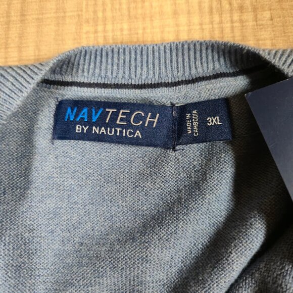 Navtech by Nautica NWT Mens Vneck Sweater Size 3XL Blue Preppy Business Casual - Picture 3 of 8